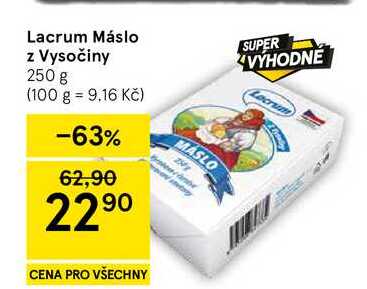 Lacrum Máslo z Vysočiny, 250 g