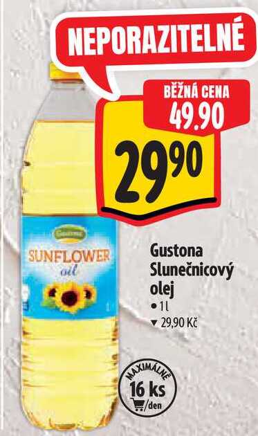 Gustona Slunečnicový olej, 1 l
