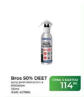 Bros 50% DEET sprej proti komárům a klištatúm 130ml 