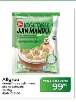 Allgroo dumpling se zeleninou pro napařování 18x30g