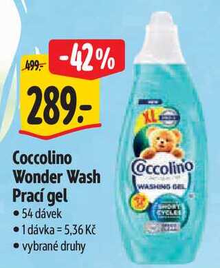 Coccolino Wonder Wash Prací gel, 54 dávek