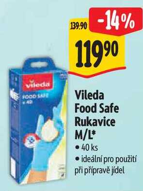 Vileda Food Safe Rukavice M/L, 40 ks