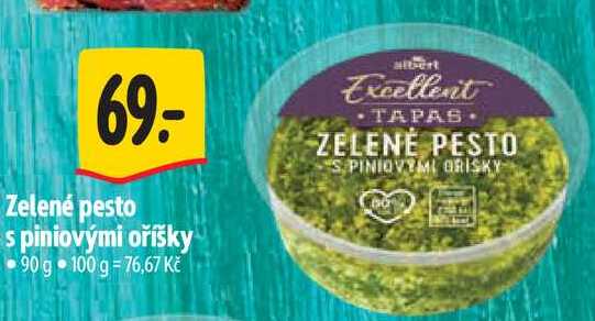 Zelené pesto s piniovými oříšky, 90 g