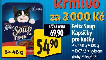 Felix Soup Kapsičky pro kočky, 6x 48 g