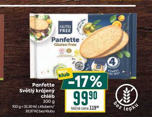 Panfette Světlý krájený chléb 300 g