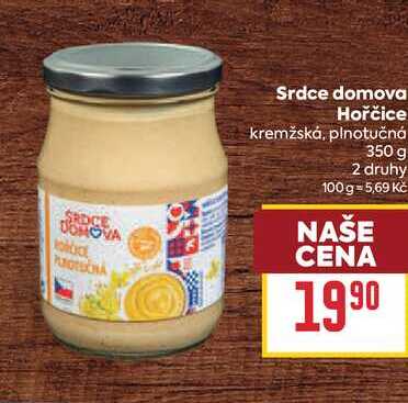 Srdce domova Hořčice kremžská, plnotučná 350 g 