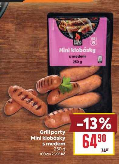 Grill party Mini klobásky s medem 250 g