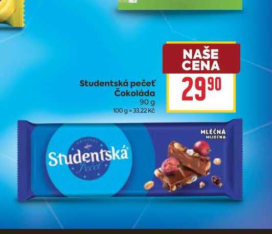 Studentská pečeť Čokoláda 90 g