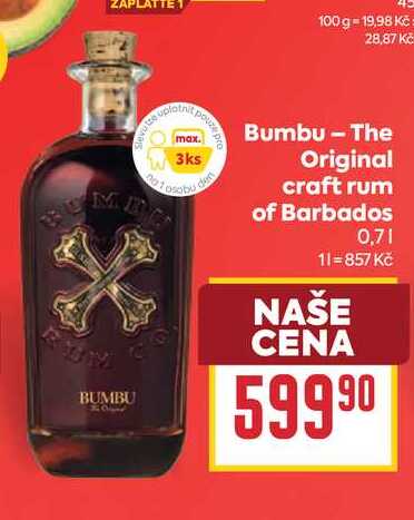 Bumbu - The Original craft rum of Barbados 0,7l