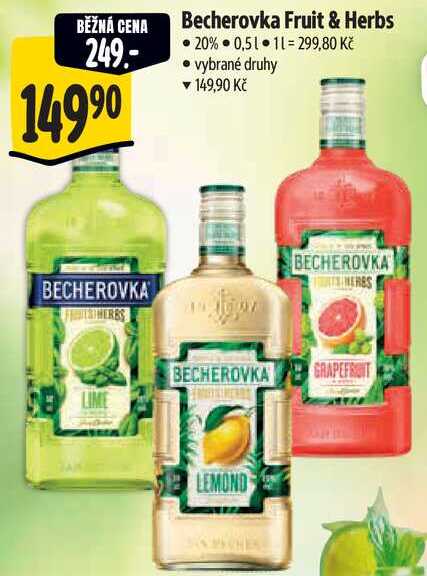 Becherovka Fruit & Herbs, 0,5 l v akci