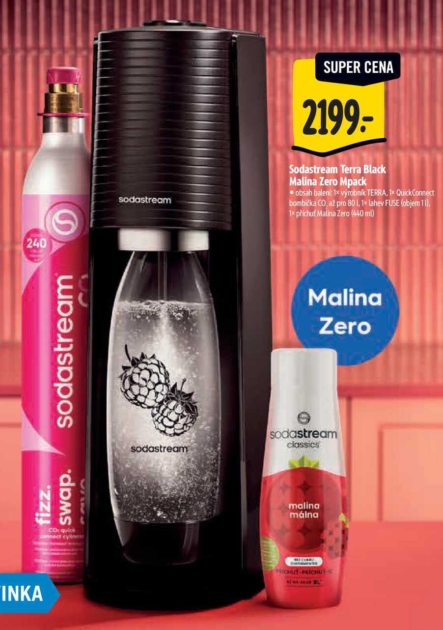 Sodastream Terra Black Malina Zero Mpack