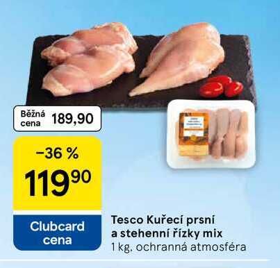 Tesco Kuřecí prsní a stehenní řízky mix, 1 kg