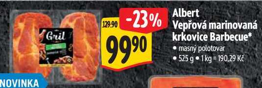 Albert Vepřová marinovaná krkovice Barbecue, 525 g