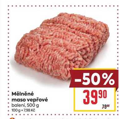 Mělněné maso vepřové balení, 500 g