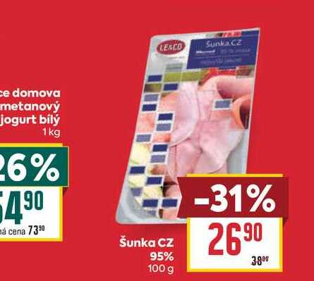 Šunka CZ 95% 100 g