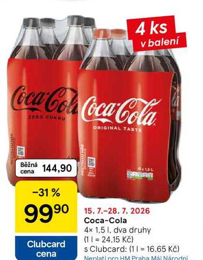 Coca-Cola, 4x 1.5 l