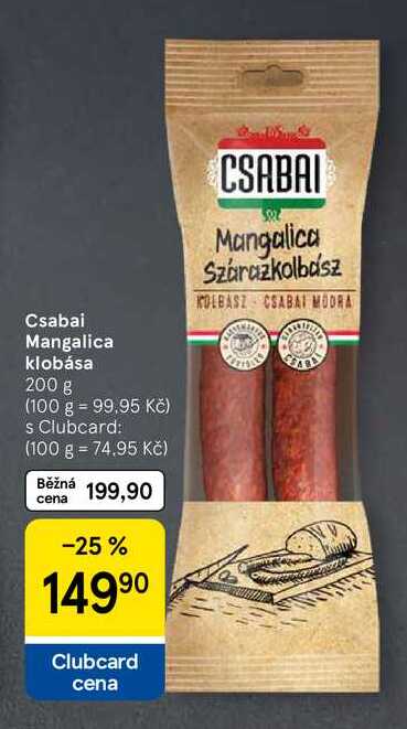 Csabai Mangalica klobása, 200 g