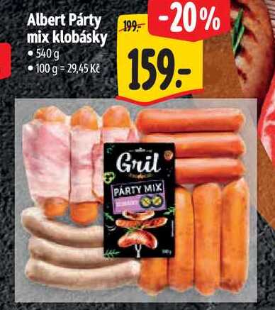 Albert Párty mix klobásky, 540 g