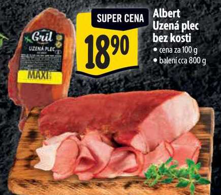 Albert Uzená plec bez kosti, cena za 100 g
