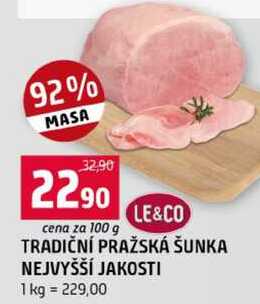 TRADIČNÍ PRAŽSKÁ ŠUNKA NEJVYŠŠÍ JAKOSTI 100g