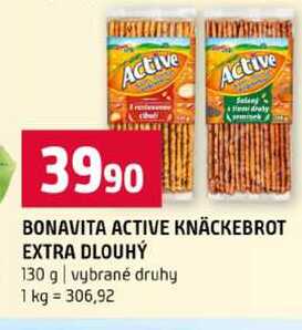 BONAVITA ACTIVE KNÄCKEBROT EXTRA DLOUHÝ 130 g vybrané druhy