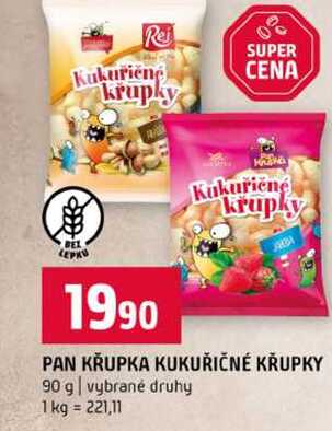 PAN KRUPKA KUKUŘIČNÉ KŘUPKY 90 g vybrané druhy