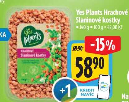 Yes Plants Hrachové Slaninové kostky, 140 g