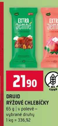 DRUID RÝŽOVÉ CHLEBÍČKY 65 g v polevě vybrané druhy