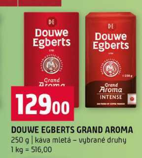 DOUWE EGBERTS GRAND AROMA 250 g káva mletá vybrané druhy