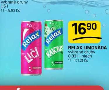 RELAX LIMONÁDA vybrané druhy 0,33 || plech