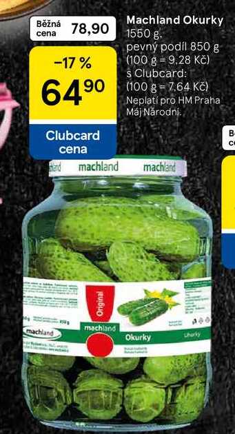 Machland Okurky, 1150 g, pevný podíl 850 g