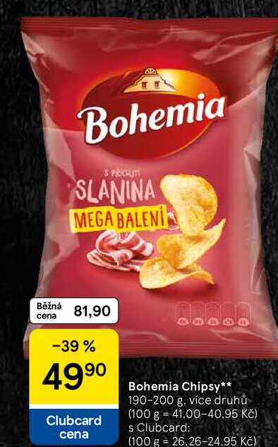 Bohemia Chipsy, 190-200 g, více druhů