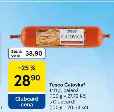 Tesco Čajovka, 140 g, balená 