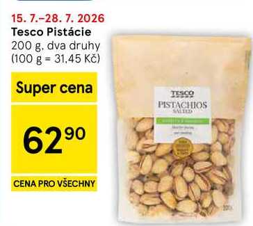 Tesco Pistácie, 200 g, dva druhy