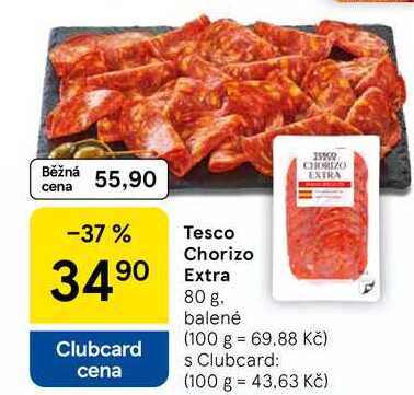 Tesco Chorizo Extra, 80 g 