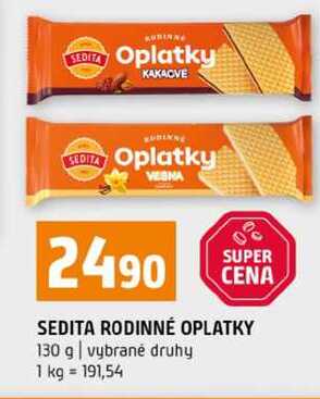 SEDITA RODINNÉ OPLATKY 130 g vybrané druhy