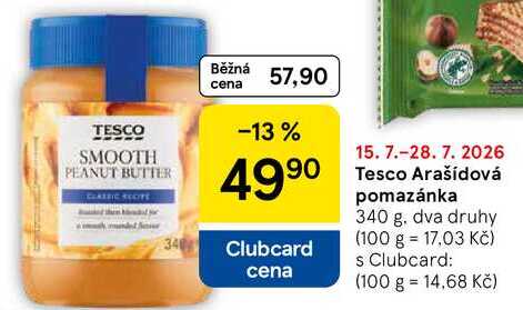 Tesco Arašídová pomazánka, 340 g