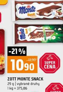 ZOTT MONTE SNACK 29 g vybrané druhy