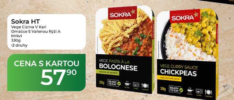 Sokra HT Vege Cizrna V Kari Omáčce S Vařenou Rýží A Mrkvi 330g