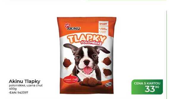 Akinu Tlapky poloměkké, uzená chut 400g 
