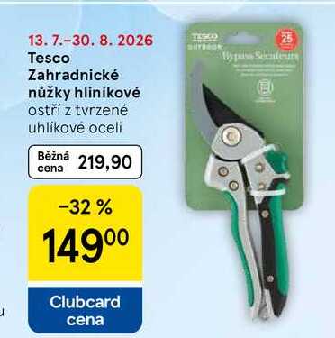 Tesco Zahradnické nůžky hliníkové ostří z tvrzené uhlíkové oceli