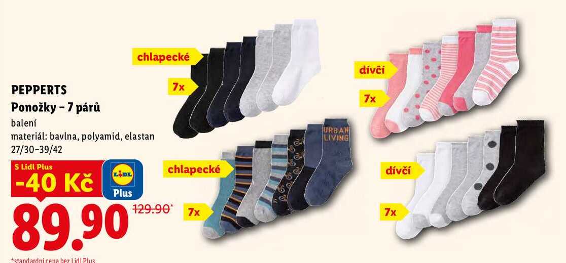 PEPPERTS Ponožky - 7 párů