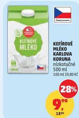 KEFÍROVÉ MLÉKO KARLOVA KORUNA nízkotučné, 500 ml 