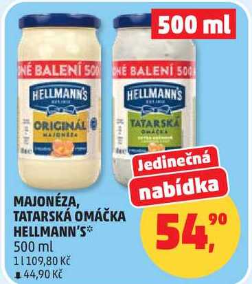 TATARSKÁ OMÁČKA HELLMANN'S, 500 ml 