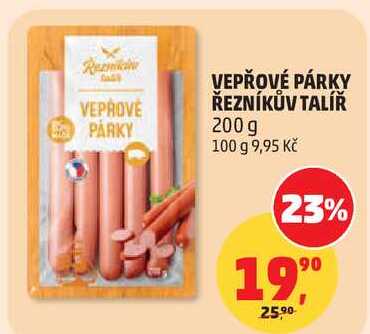 VEPŘOVÉ PÁRKY ŘEZNÍKŮV TALÍŘ, 200 g