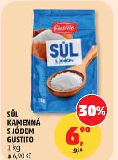 SŮL KAMENNÁ S JÓDEM GUSTITO, 1 kg