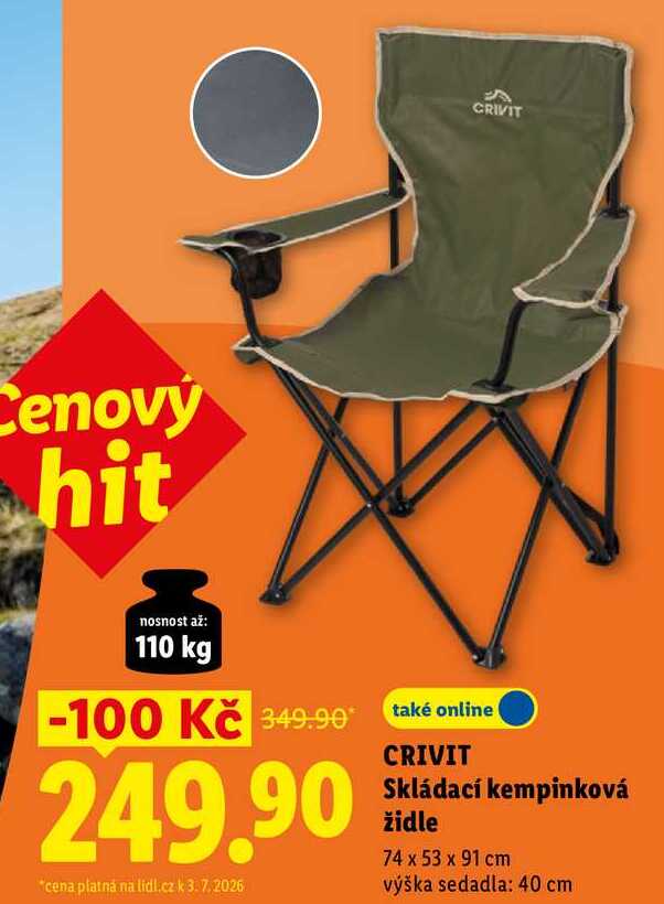 CRIVIT Skládací kempinková židle 