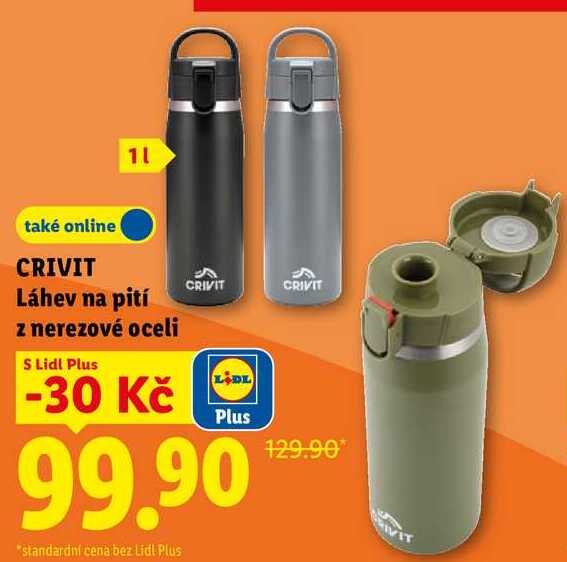 CRIVIT Láhev na pití z nerezové oceli 