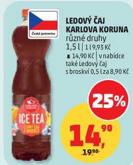 LEDOVÝ ČAJ KARLOVA KORUNA různé druhy, 1,5 l