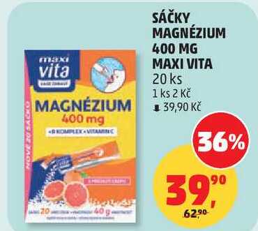 SÁČKY MAGNÉZIUM 400 MG MAXI VITA, 20 ks